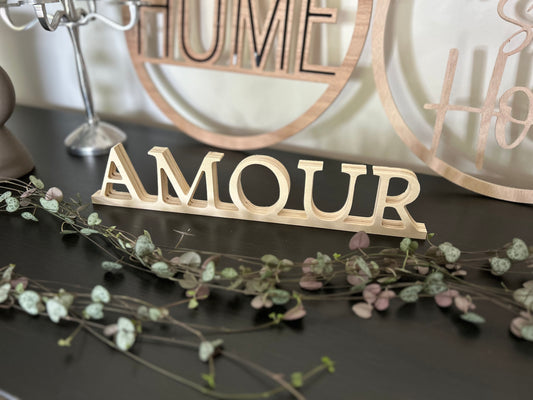 Mot en bois "Amour"