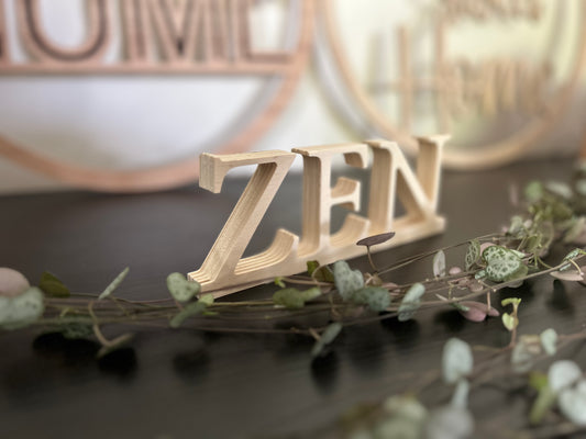 Mot en bois "Zen"
