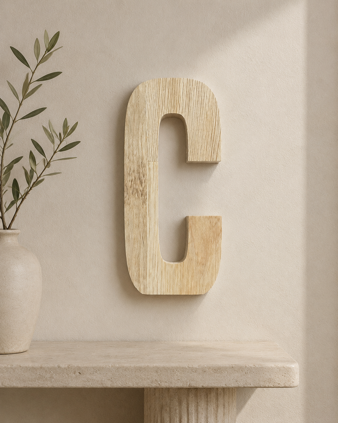 Lettres en chêne massif sur mesure, 20 à 80 cm