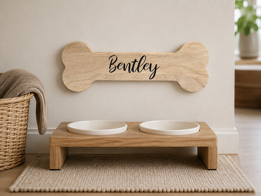 Os en bois gravé pour chien