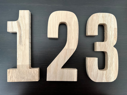 Chiffres "1 2 3" en bois pour photographe