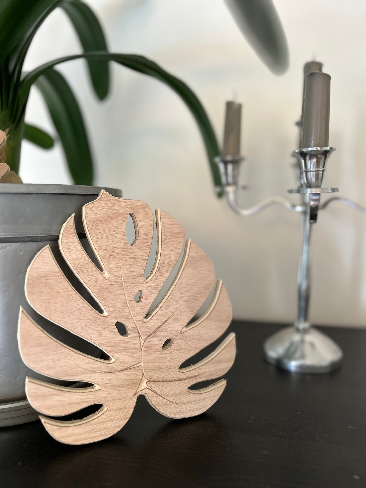 Feuille de Monstera en bois