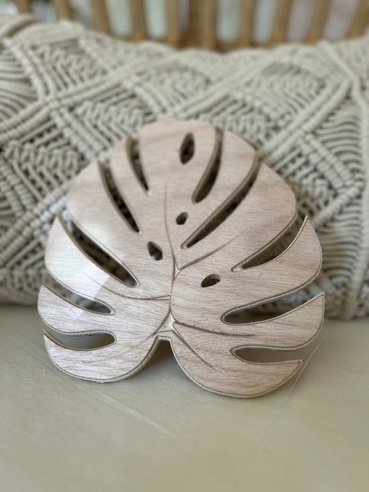 Feuille de Monstera en bois
