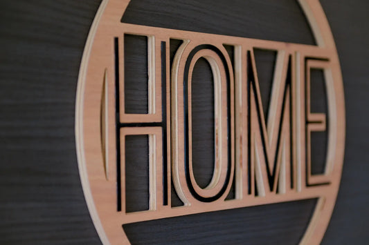 Panneau bois & acrylique "Home"