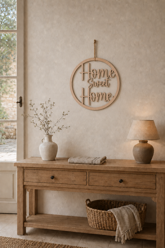 Panneau bois "Home Sweet Home"
