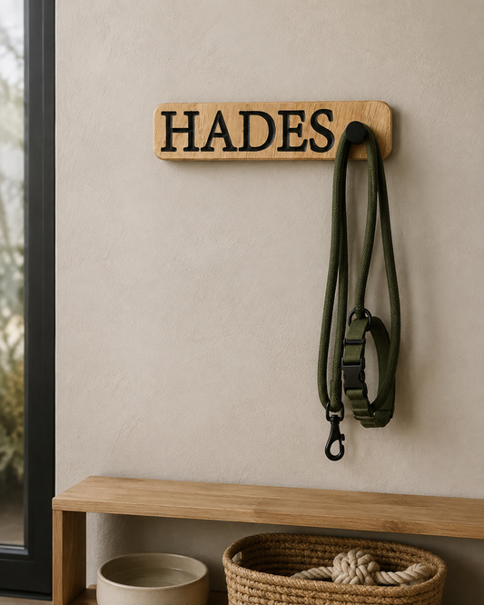 Porte-laisse en bois personnalisé