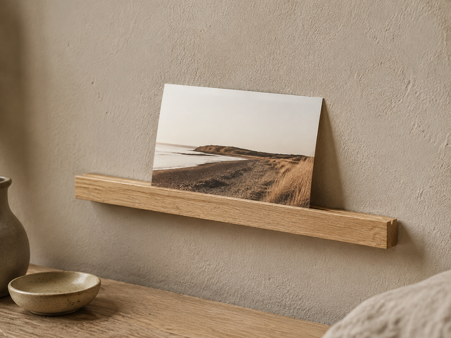 Support en chêne pour photo, petite taille avec une photo
